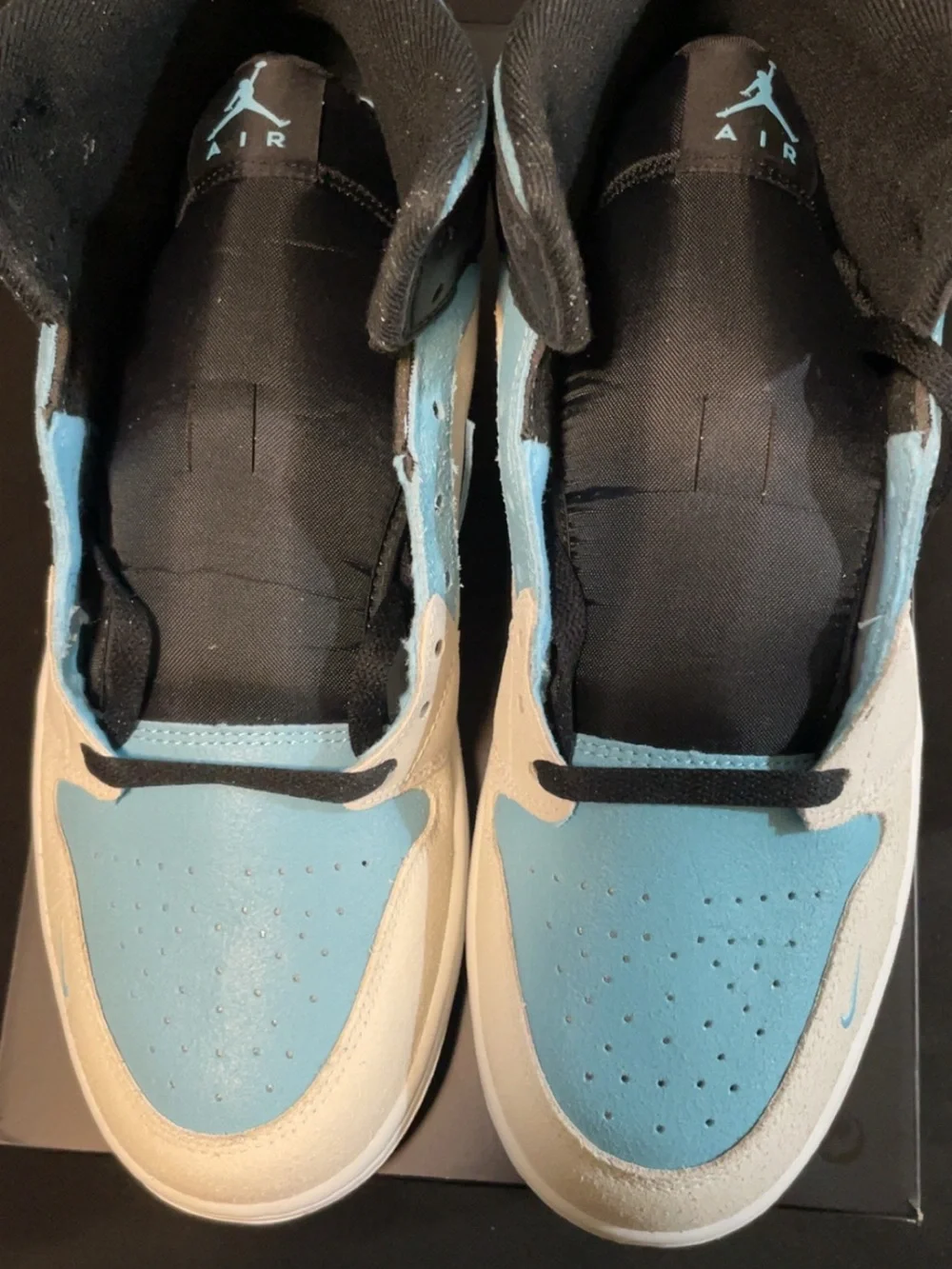 Jordan Mid Top Sneakers White Light Blue Black